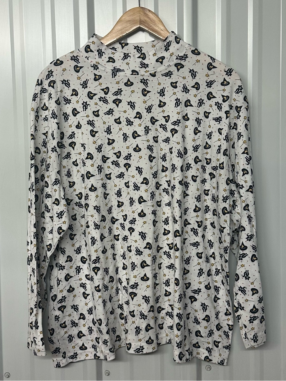 Vintage Halloween Mock Neck Sweater Spooky Pumpkin Witch Fall Cottagecore Knit - Picture 7 of 7